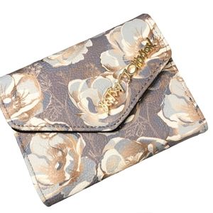 Betsey Johnson Floral Flap Wallet Grey